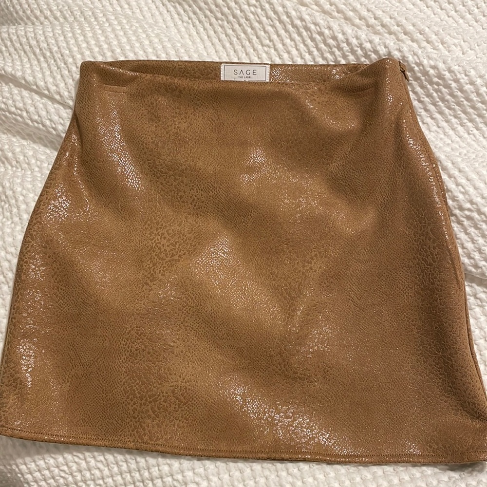 Lulus / Sage The Label snakeskin / suede leather skirt